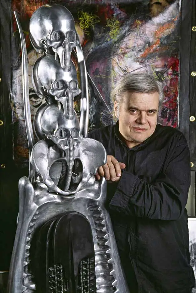 H.R. Giger during work
